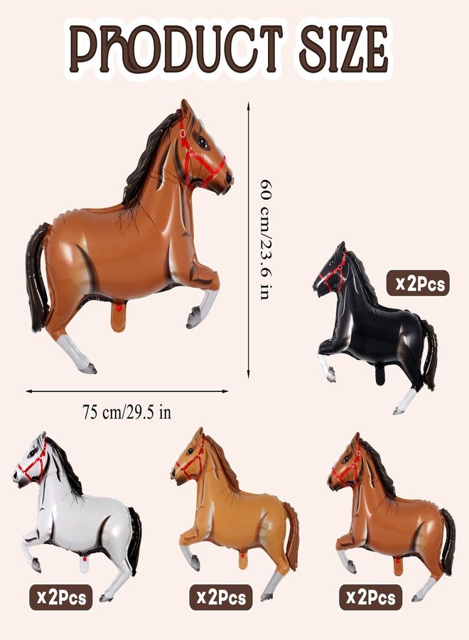 KINYFY 8 Pcs Horse Balloons,30 Inch Horse Shaped Balloons Large Horse Foil Balloon Horse Themed Party Balloons for Birthday Baby Shower Horse Animal Themed Cowboy Party Decorations - Image 2